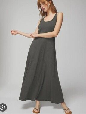 Soma Racerback Maxi Dress Olive Green Built in Bra Pockets Womens Size XL New